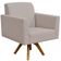 Poltrona Decorativa Giratória Para Sala de Estar Base de Madeira Helô L02 Linho Bege - Lyam Decor