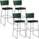 Kit 04 Banquetas Altas Sala Jantar Fixa Allana L02 Facto Verde Musgo Couríssimo Preto - Lyam Decor