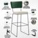 Kit 04 Banquetas Altas Sala De Jantar Fixa Allana L02 Facto Verde Musgo Linho Champagne - Lyam Decor