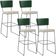 Kit 04 Banquetas Altas Sala De Jantar Fixa Allana L02 Facto Verde Musgo Linho Champagne - Lyam Decor
