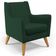 Kit 02 Poltronas Decorativas com Pés de Madeira Taroba D02 Veludo Verde Musgo C-303 - Lyam Decor