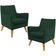 Kit 02 Poltronas Decorativas com Pés de Madeira Taroba D02 Veludo Verde Musgo C-303 - Lyam Decor