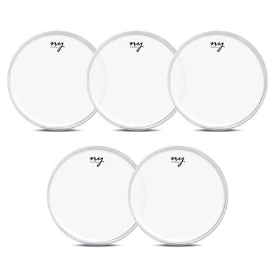 Kit 5 Peles Leitosas Translucidas para Bateria 14" New York