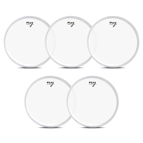 Kit 5 Peles Leitosas Translucidas para Bateria 14" New York