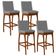 Kit 04 Banquetas Altas Para Cozinha Sala De Jantar Fixa Mila B04 Facto Cinza Fosco - Lyam Decor