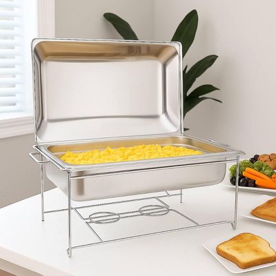 Rechaud Inox Tramontina Banho Maria 9,06L de Fogareiro Cuba 1/1 Buffet Evento
