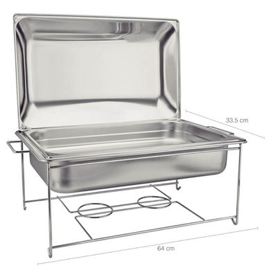 Rechaud Inox Tramontina Banho Maria 9,06L de Fogareiro Cuba 1/1 Buffet Evento
