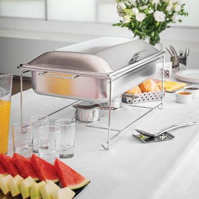 Rechaud Inox Tramontina Banho Maria 9,06L de Fogareiro Cuba 1/1 Buffet Evento
