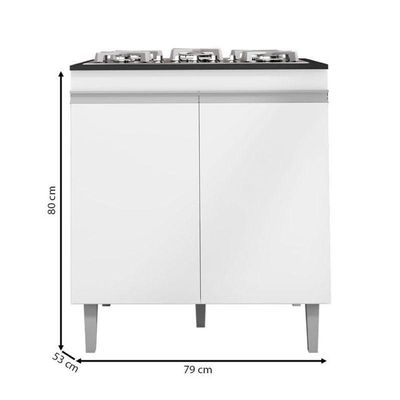 Balcão Cooktop Andréia Branco - Ajl