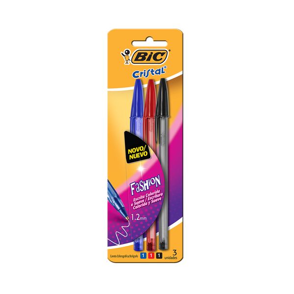 Caneta Esferográfica Bic Soft 1.2mm Colors com 3 Unidades