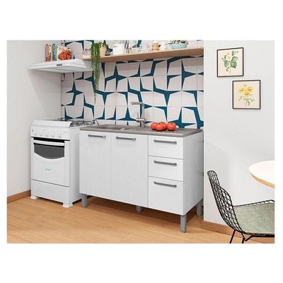 Balcão De Pia Mad Versalhes 120 Cm Branco Supremo - Kits Paraná