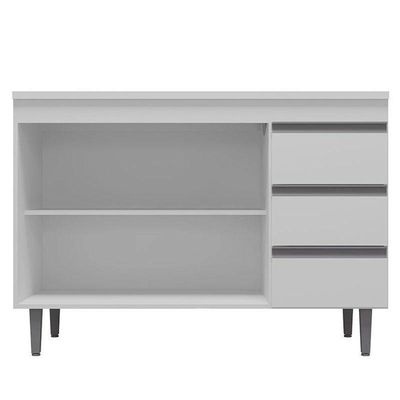 Balcão De Cozinha Andréia Com Tampo 100 Cm Branco – Ajl