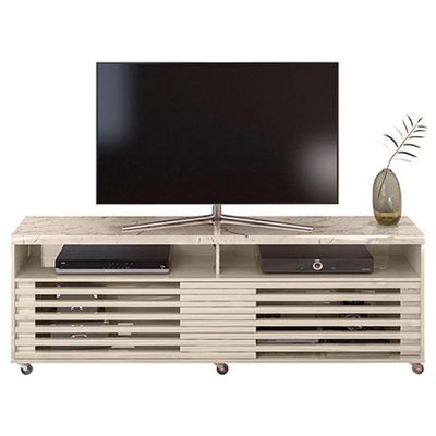 Rack Bancada Com Mesa De Centro Frizz Cross Calacata Off White – Madetec