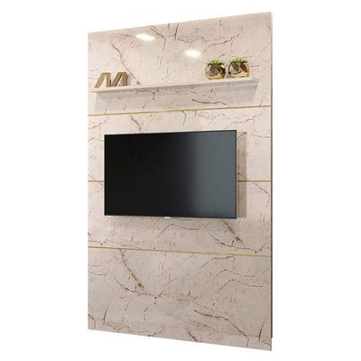 Estante Home Theater Com Bancada Suspensa Monte Carlo Calacata Off White – Madetec