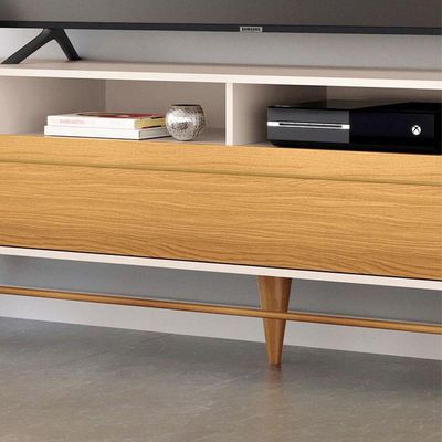 Rack Bancada Para Sala época Off White Cinamomo – Hb Móveis