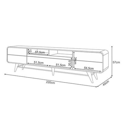 Rack Bancada Para Sala época Off White Cinamomo – Hb Móveis