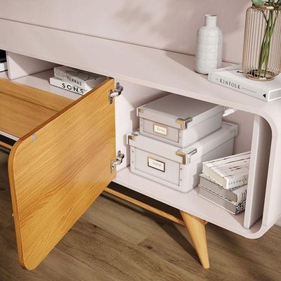 Rack Bancada Para Sala época Off White Cinamomo – Hb Móveis