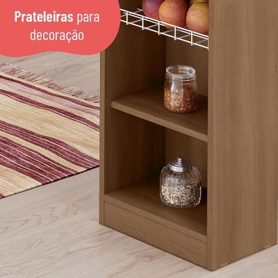 Bancada Ilha Para Cozinha Telasul 120 Cm Freijo Com Fruteira