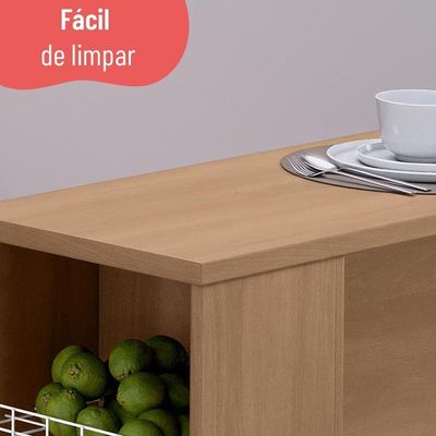 Bancada Ilha Para Cozinha Telasul 120 Cm Freijo Com Fruteira