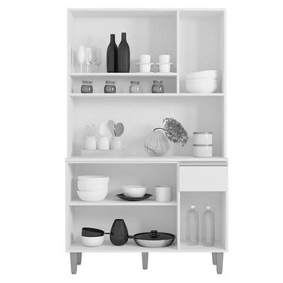 Armário Para Cozinha Ambiente Kit Márcia Cinza Fosco - Ajl