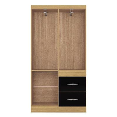 Guarda Roupa Solteiro Milão 4 Portas Damasco Preto – Poquema