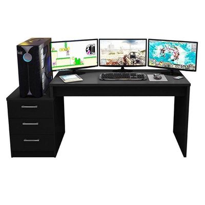 Mesa Para Computador Gamer Ambiente Drx 5000 Preto Trama - Móveis Leão