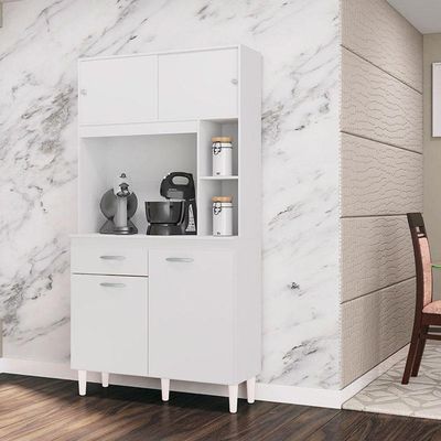 Armário Para Cozinha Ambiente Kit Duda 90 Cm Branco – Poquema