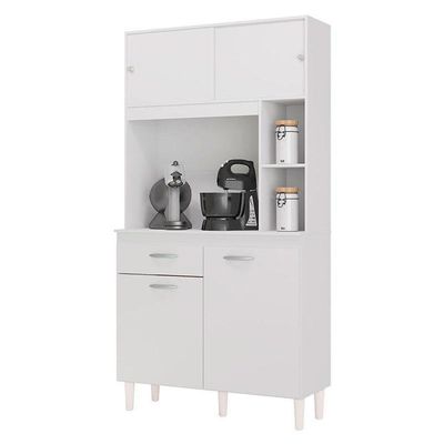 Armário Para Cozinha Ambiente Kit Duda 90 Cm Branco – Poquema