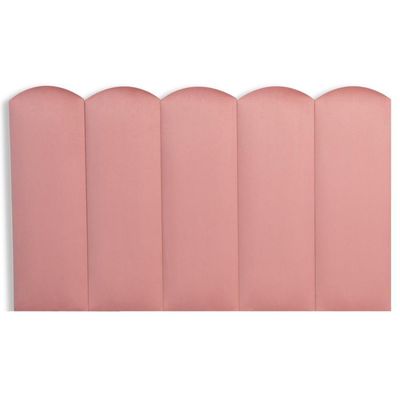 Cabeceira Solteiro Kit 5 Placas Modelo Nuvem - Suede Rosê