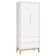 Berço Americano E Guarda Roupa Classic 2 Portas Branco Com Pés Madeira Natural ? Reller