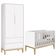 Berço Americano E Guarda Roupa Classic 2 Portas Branco Com Pés Madeira Natural ? Reller