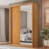 Guarda-Roupa Solteiro com Espelho Riva Flex 2 Portas 4 Gavetas Cinamomo e Off White