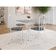 Conjunto de Mesa Quadrada com Tampo Granito e 4 Cadeiras Léia Revestimento Sintético Branco e Silver