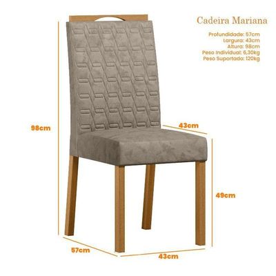 Cadeira Para Mesa De Jantar Mariana Kit 2 Peças Ype Carmurça Marrom – New Ceval