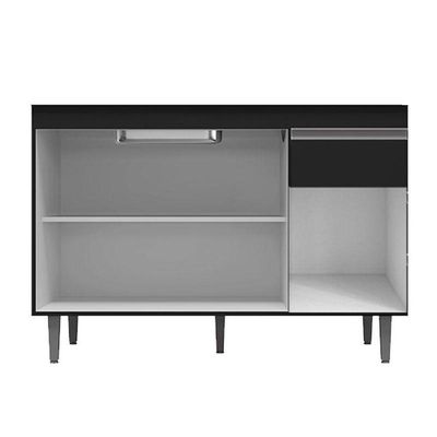Balcão De Pia Tatiane 120 Cm Preto Fosco - Ajl