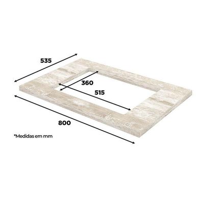 Balcão 2 Portas 80 Cm Americana Branco Com Tampo Cooktop Calcare – Henn