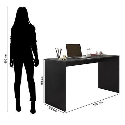 Mesa Para Computador Gávea E Livreiro Office Com Portas Pequenas Preto Trama - Móveis Leão