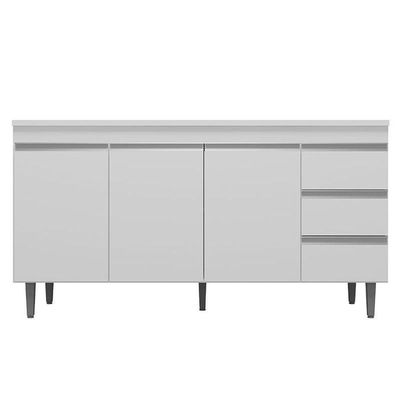 Balcão De Cozinha Andréia Com Tampo 160 Cm Branco – Ajl