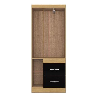 Guarda Roupa Solteiro Ambiente Milão 3 Portas Damasco Preto – Poquema