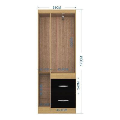 Guarda Roupa Solteiro Milão 3 Portas Damasco Preto – Poquema