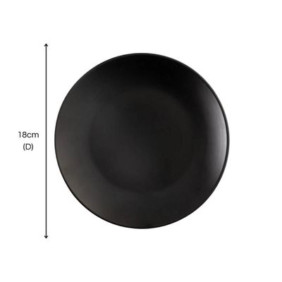 Prato para Sobremesa 18cm Cozy Preto Plástico Coza Avulso Servir Torta Pudim Mousse