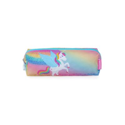 Estojo Escolar Feminino Unicórnio Rainbow Rosa U / Rosa
