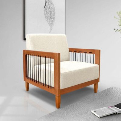 Poltrona Decorativa Lorena Sala De Estar Recepção Escritório Linho Cor:rustico Natural
