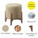 Kit 2 Puff Decorativo Para Sala Redondo Luxo Dallas Corino Bege