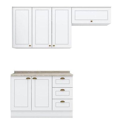 Cozinha Modulada Americana 3 Peças Branco Hp Com Tampo Calcare – Henn