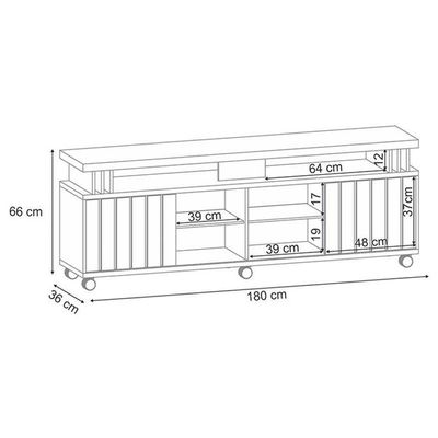 Rack Bancada Rivera 1.8 Com Aparador Vivant Cinamomo Off White – Hb Móveis