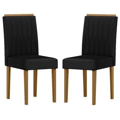 Cadeira Para Mesa De Jantar Ana Kit 2 Peças Ype Veludo Preto – New Ceval