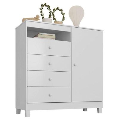 Mini Berço Moisés Alegria Com Colchão E Cômoda Infantil Ternura Baby Branco Flex - Incorplac