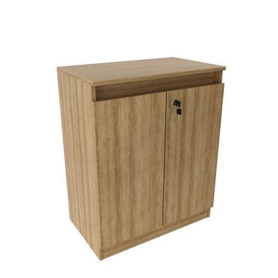Balcão Para Escritório 60cm Com 1 Prateleira 2 Portas E Chave Amêndoa