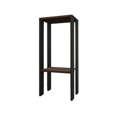 Mesa Alta Mesa De Canto Mesa De Apoio Mesa De Bebedouro Mesa Lateral Preto Com Amadeirado Escuro